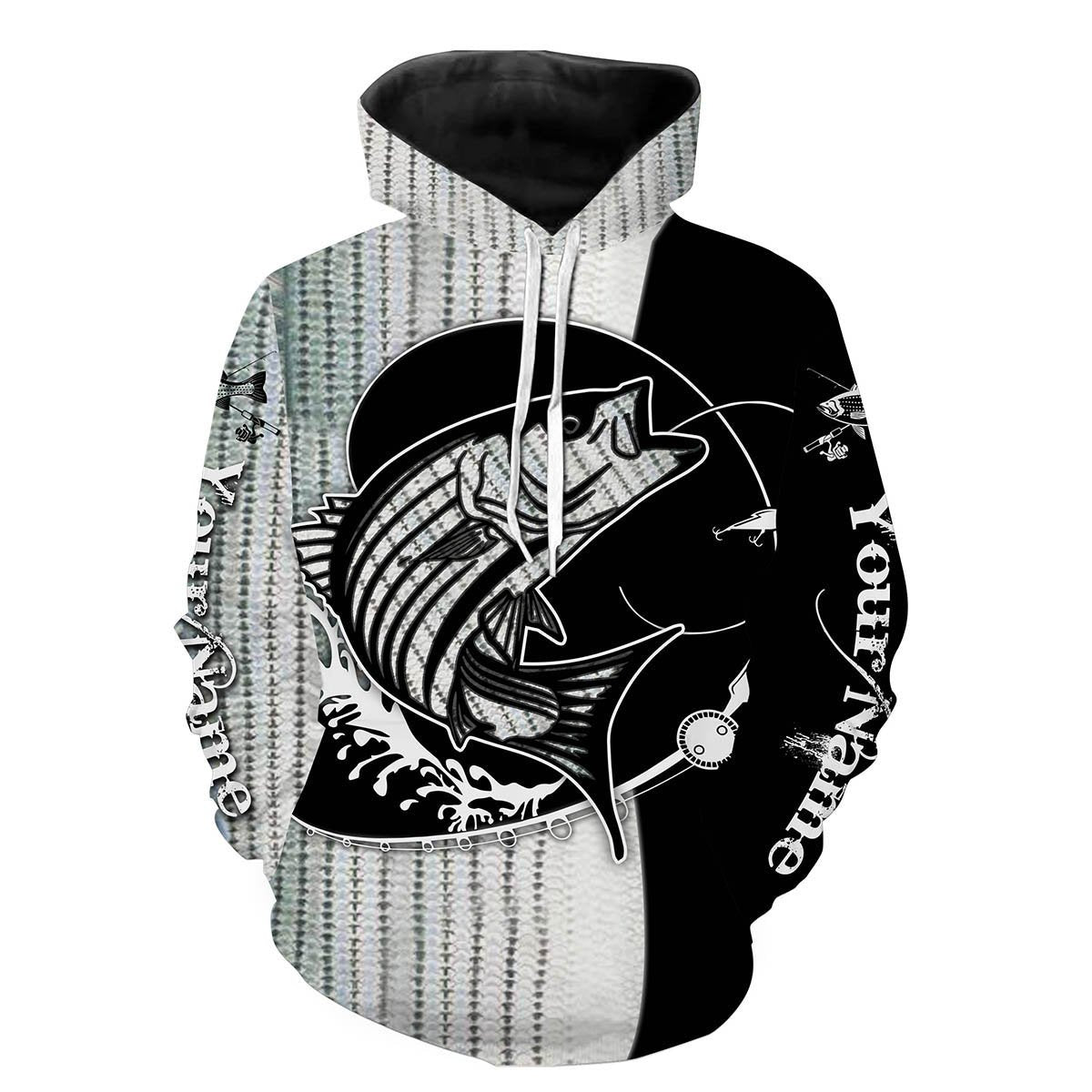 Striped Bass Fishing Customize Name All Over Printed Shirts For Men And Women Personalized Fishing Gift NQS236 Hoodie