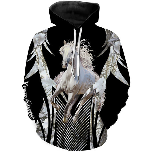 Beautiful Andalusian horse shirt winter camo Customize Name love horse 3D All Over Printed Shirt NQS3102