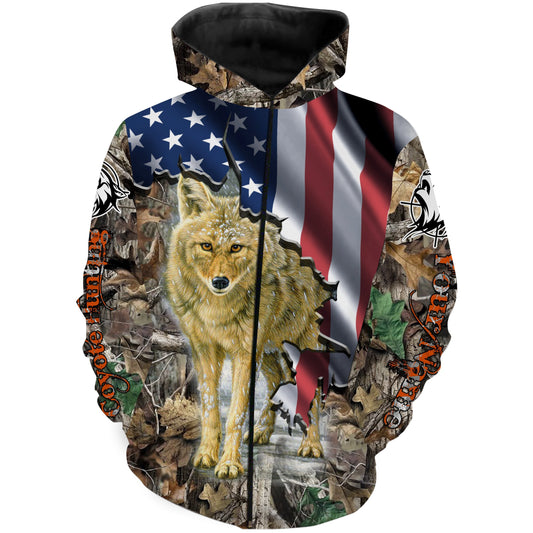 American Coyote hunting predator camouflage Customize Name hunting clothes NQS1042