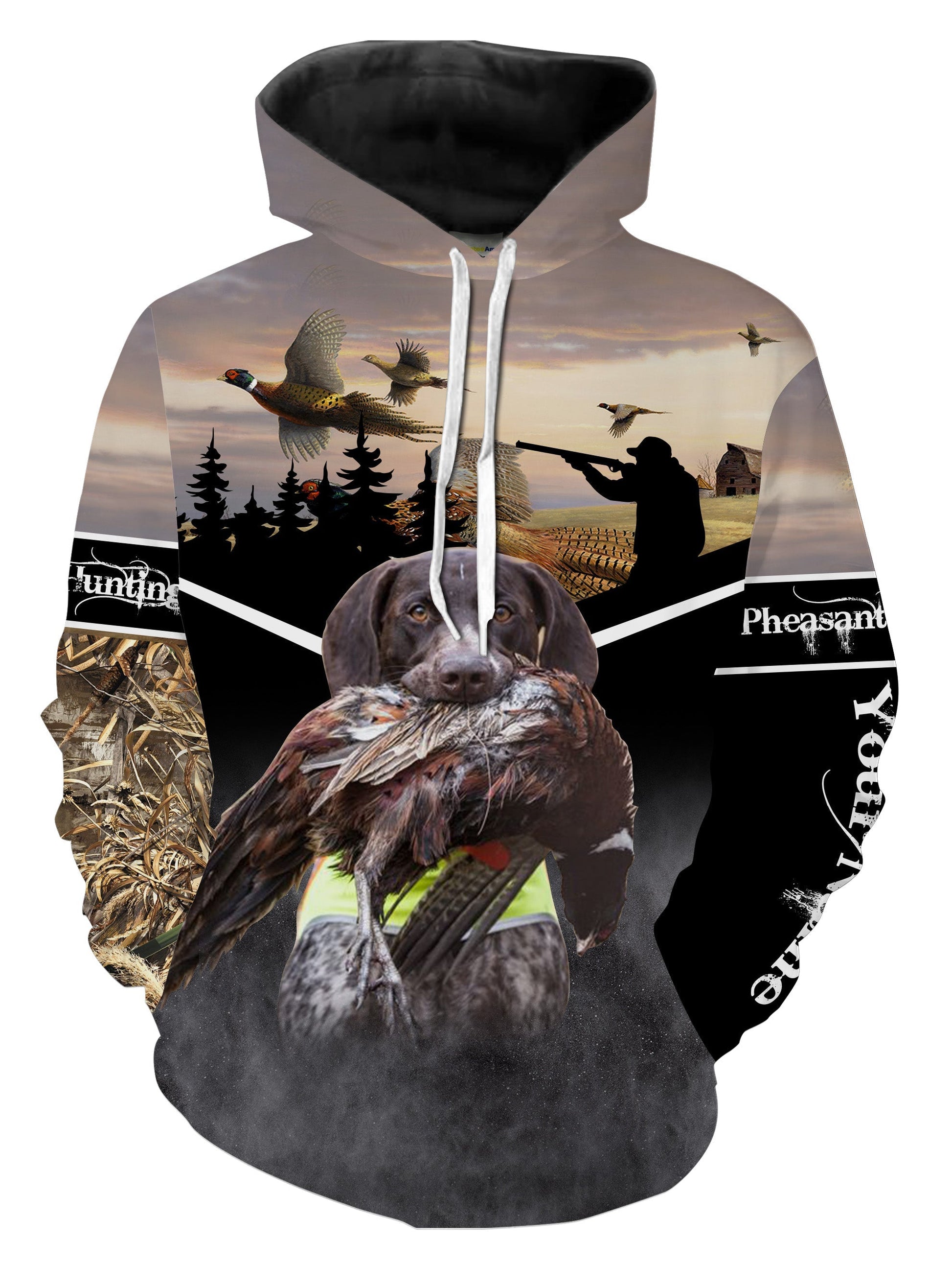 Pheasant hunting dog German Shorthaired Pointer Custom Name 3D All over print Shirts Hoodie