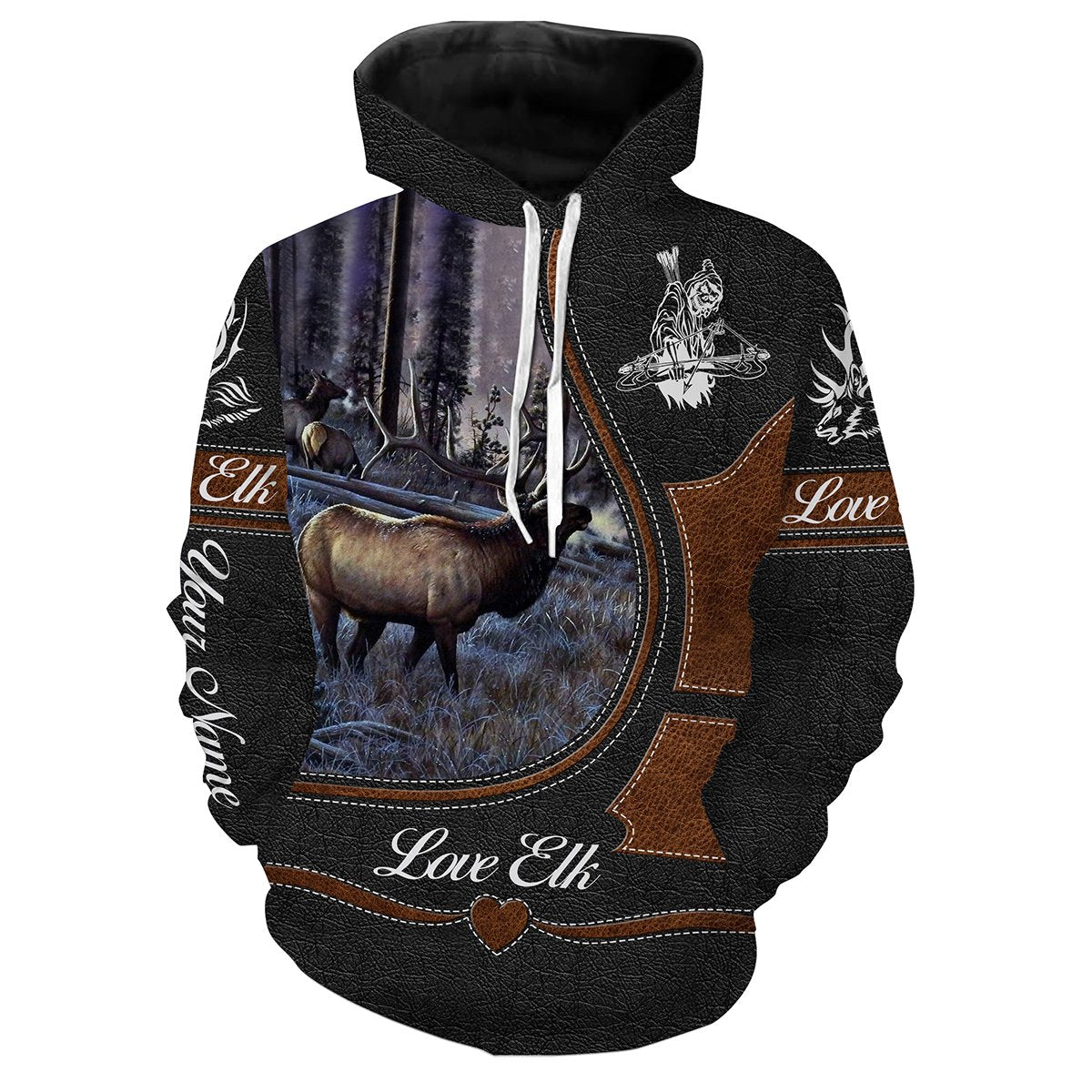 Love Elk Hunter Bow Hunting Customize Name 3D All Over Printed Hunting Shirt Personalized Gift For Hunters Nqs408 Hoodie Hoodie