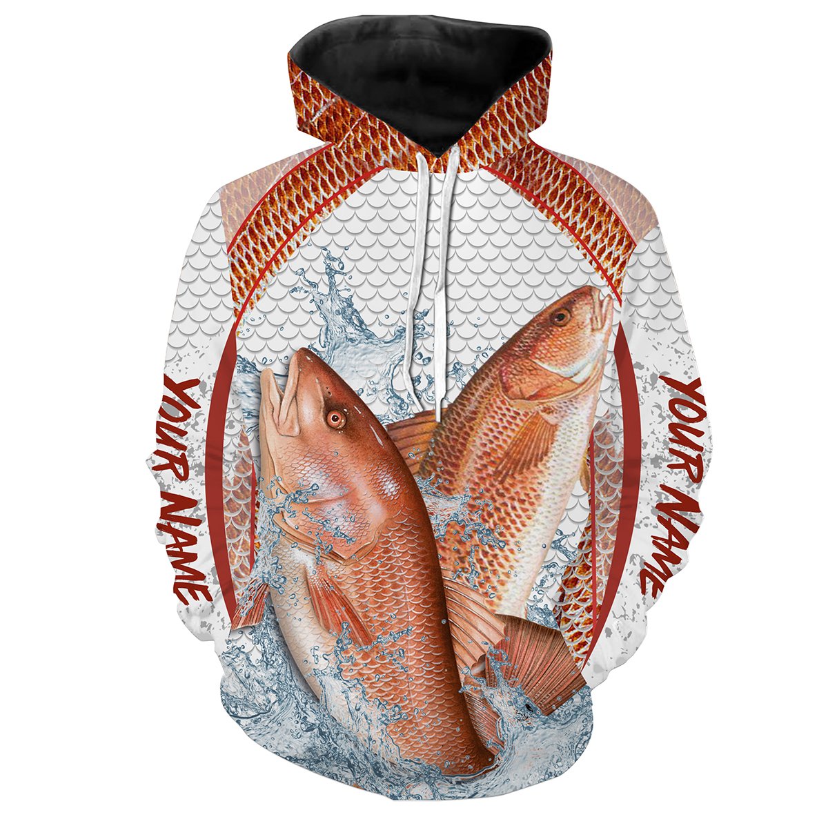 Redfish Puppy Drum Fishing Scale Long sleeves All Over Printed Shirts For Adult And Kid NQS255 Hoodie