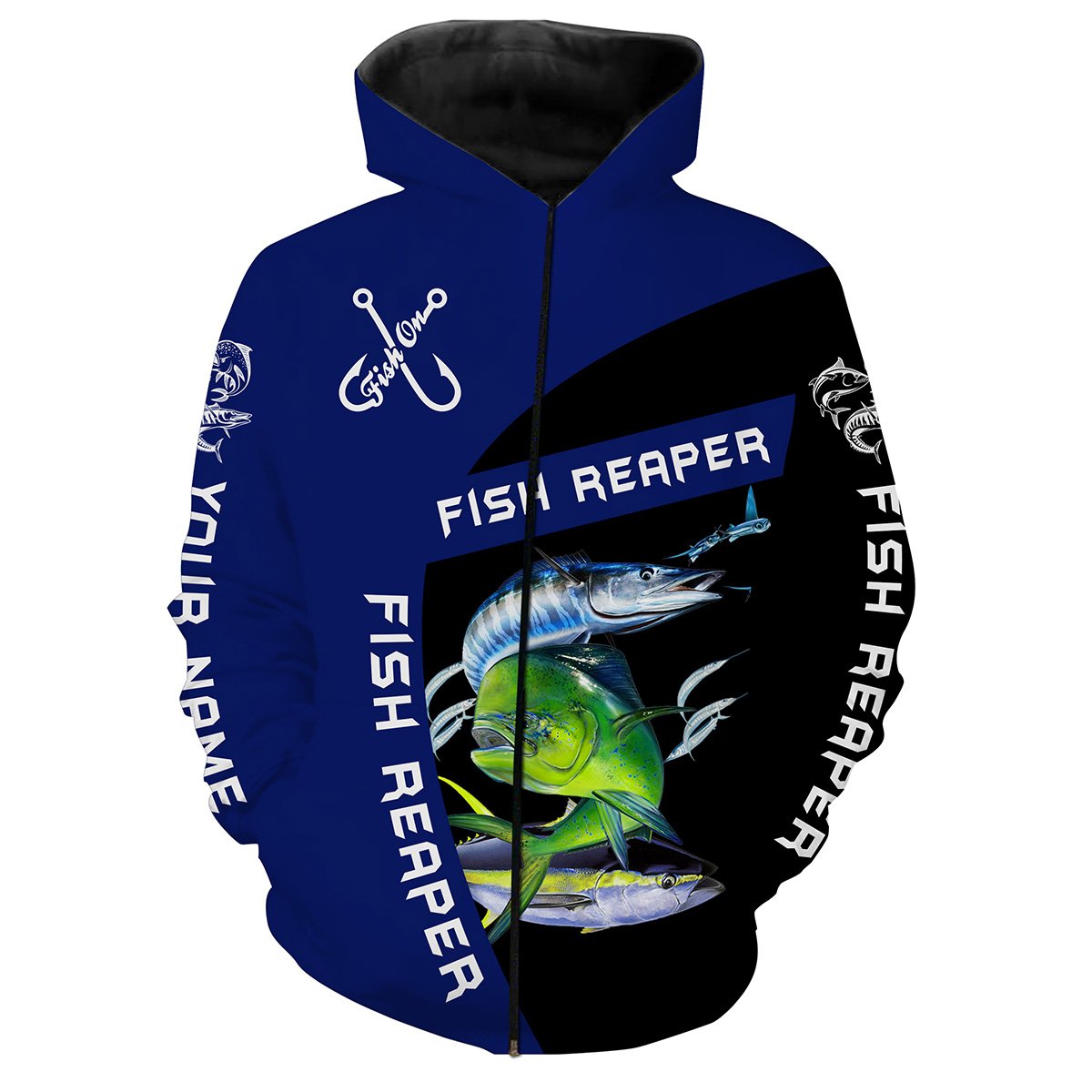 Customize Name Mahi Mahi Zip up hoodie