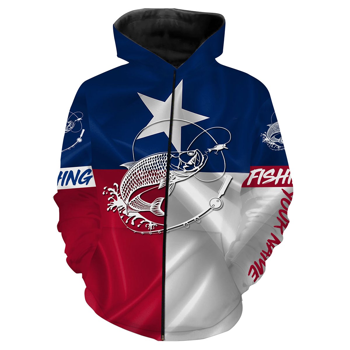 Tarpon Fishing Texas Flag 3D All Over Printed Shirts Personalized Fishing Apparel For Adult And Kid Nqs418 Zip Up Hoodie Zip Up Hoodie