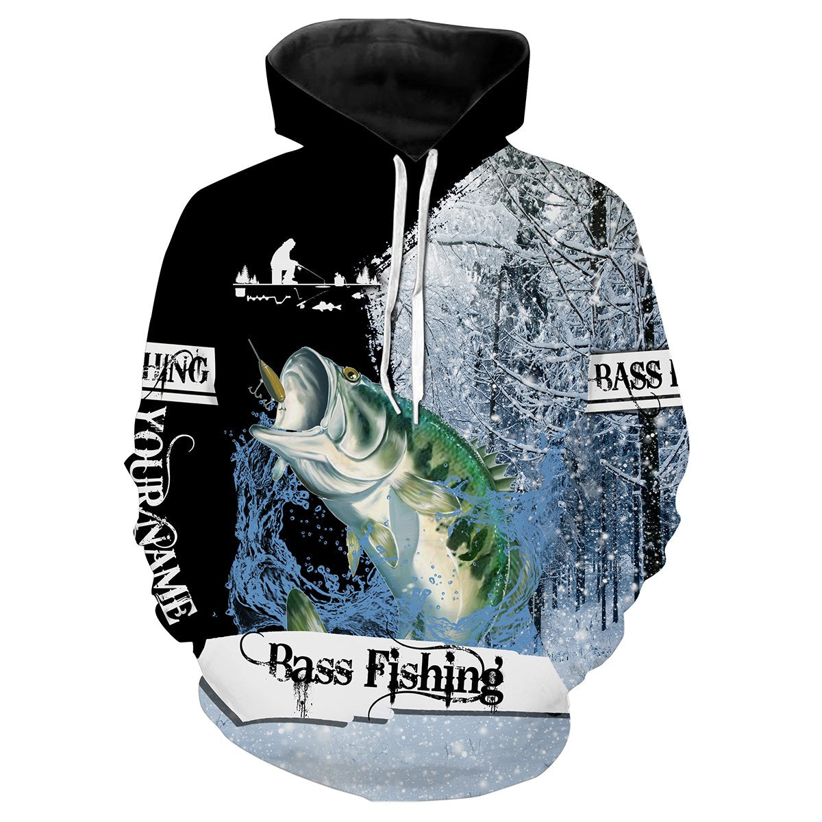 Largemouth Bass Ice Fishing 3D All Over Printed Shirts For Adult And Kid Nqs295 Hoodie Hoodie