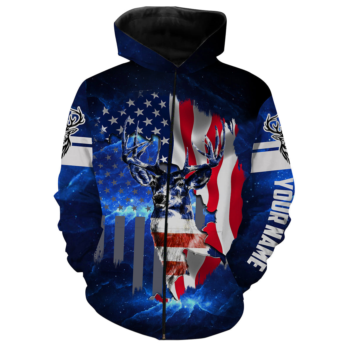 Deer skull hunting legend deer horn American flag patriotic 3d galaxy custom camo shirts NQSD18