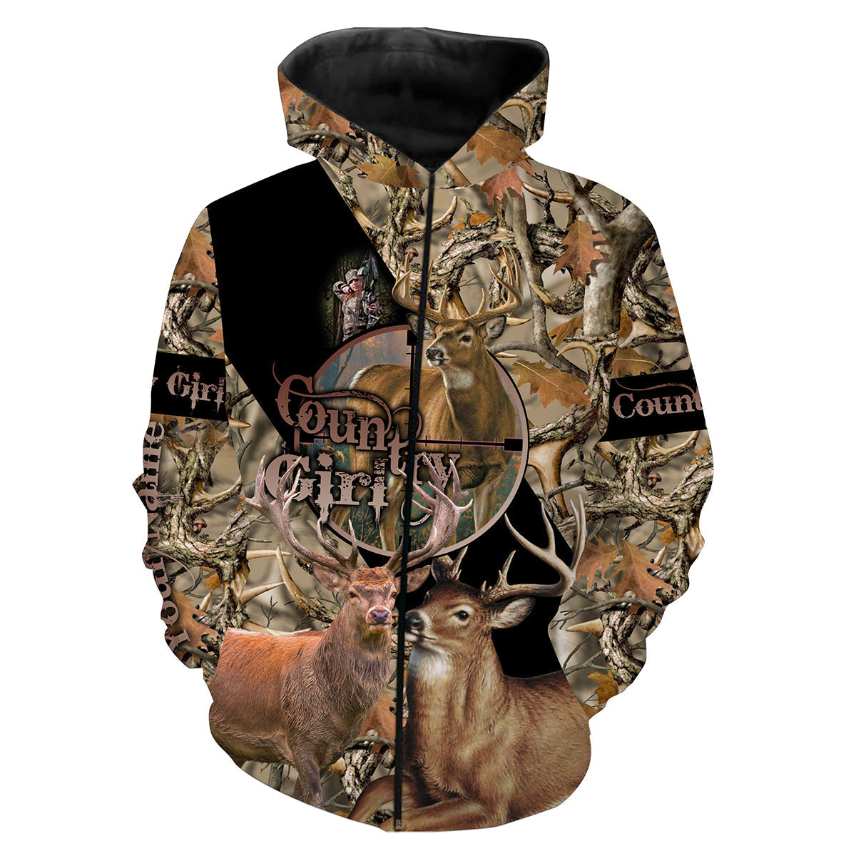 Country girl hunting camouflage Customize Name 3D All Over Printed Shirts Personalized Hunting gift NQS1107