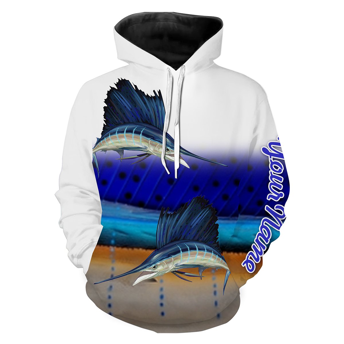 Sailfish Fishing Customize Name 3D All Over Printed Shirts For Adult And Kid Personalized Fishing Gift NQS269 Zip up hoodie