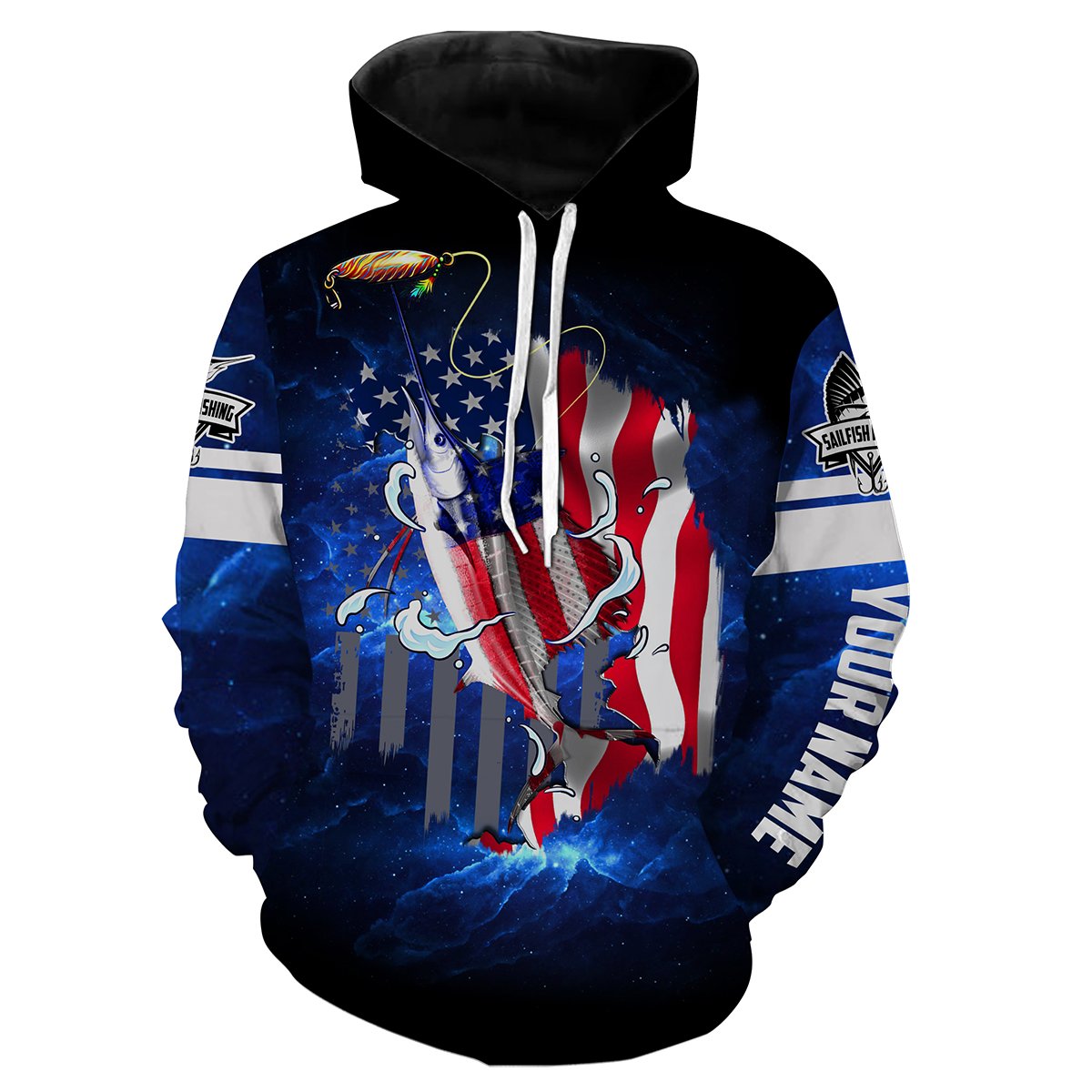 Sailfish Fishing 3D American Flag Patriot Customize name All over print shirts - personalized fishing gift for men and women and Kid - NQS431