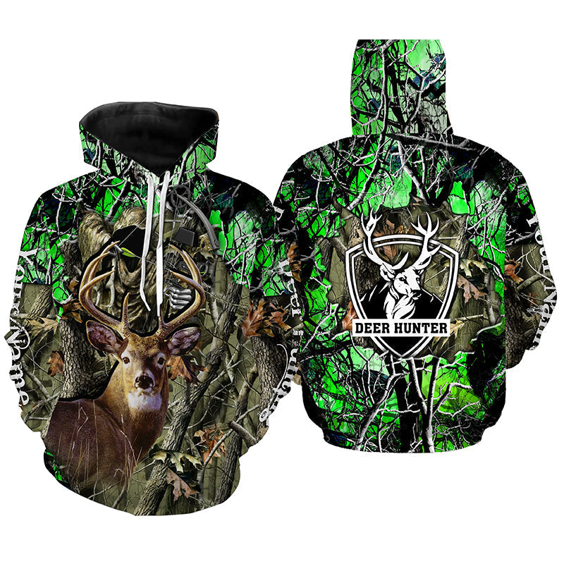 Deer Hunting big game green camo Grim Reaper Custom Name 3D All over print shirts gifts for Hunters NQS4292