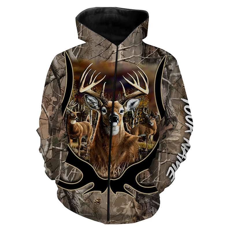 Deer Hunting Camo Custom name All Over Printed Shirts - Personalized Deer hunter gift for men, women NQS4101