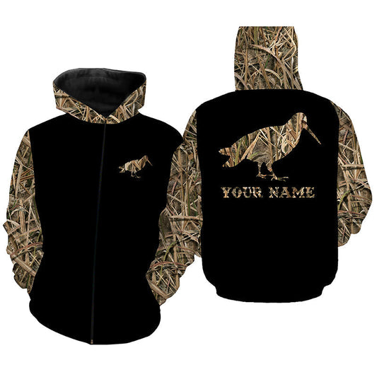 Woodcock hunting camo customize 3D All Over Printed Shirts Personalized Hunting gift For Adult, Kid NQS4106 Zip up hoodie