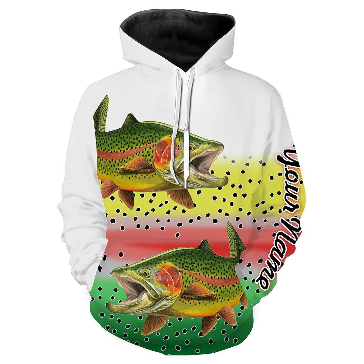 Rainbow Trout Fishing Customize Name 3D All Over Printed Shirts For Adult And Kid Personalized Fishing Gift NQS276 Hoodie