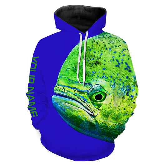 Mahi mahi Fishing Saltwater Blue Ocean All Over print shirts personalized fishing Gift NQS573 Hoodie