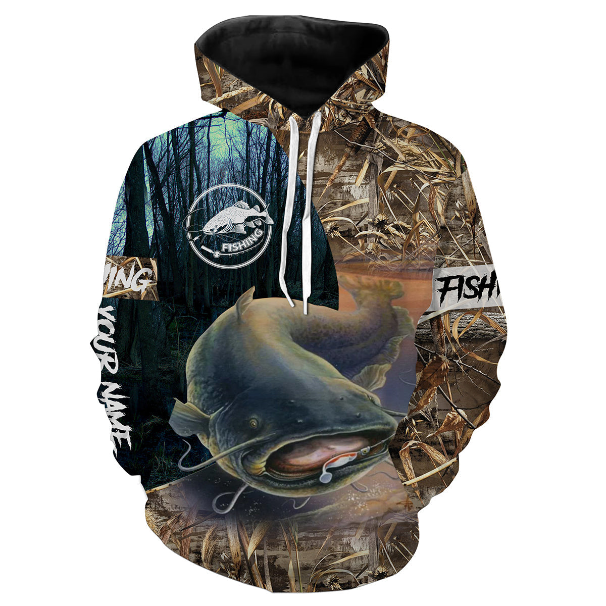 Catfish Fishing Customize Name 3D All Over Printed Hoodie, Sweatshirt For Adult And Kid Personalized Fishing Gift NQS285