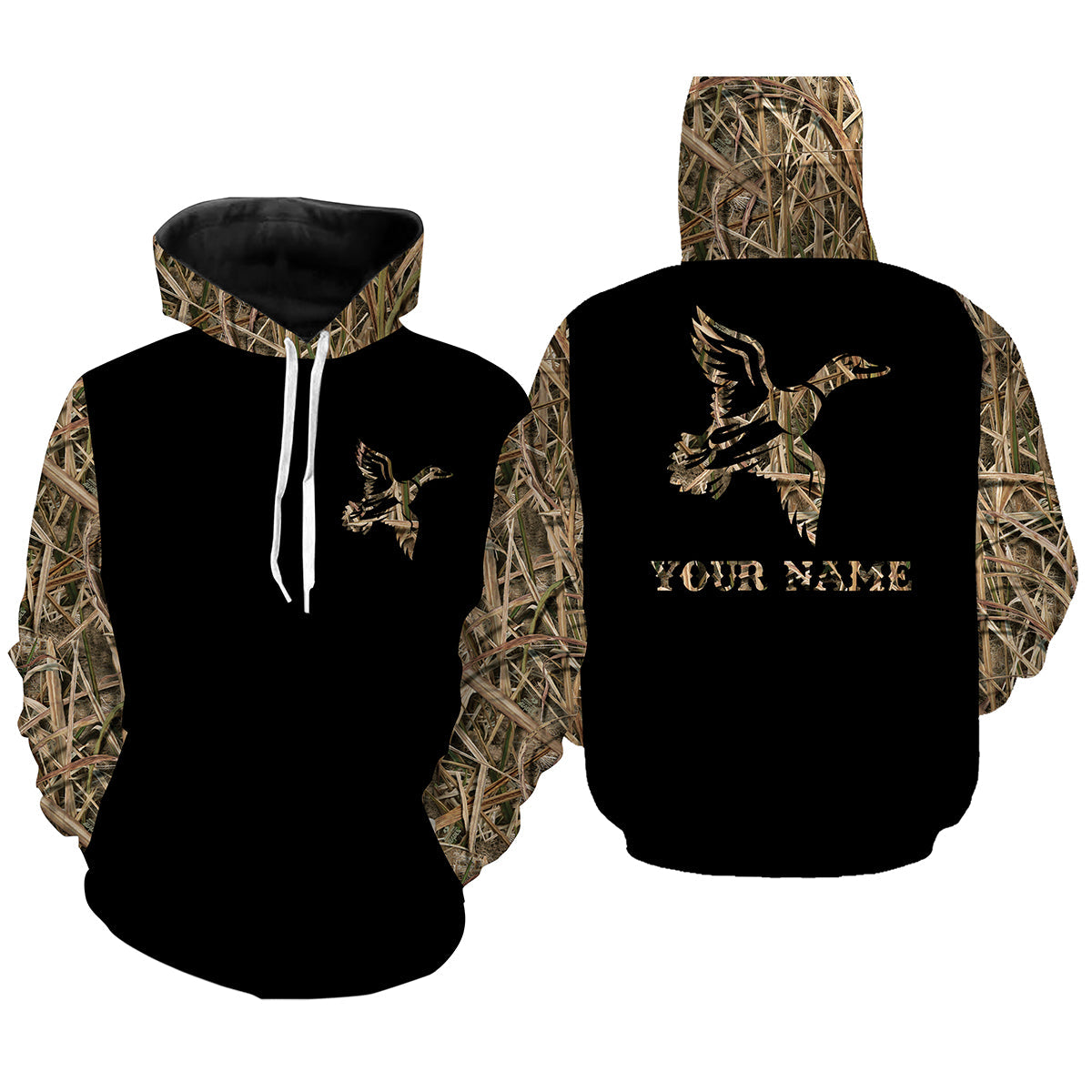 Duck Hunting Waterfowl Camo Customize Name 3D All Over Printed Shirts NQS835 Hoodie