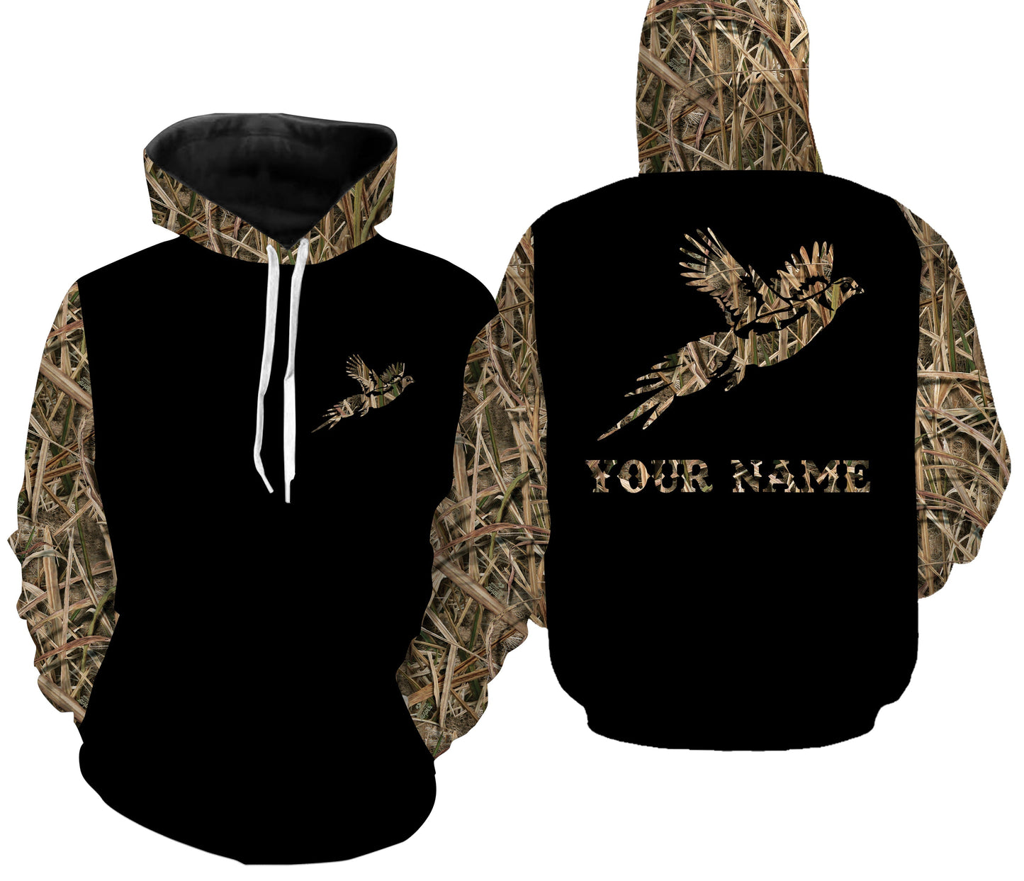 Pheasant Hunting Camo Customize Name 3D All Over Printed Shirts Personalized Hunting gift For Adult And Kid NQS837 Hoodie