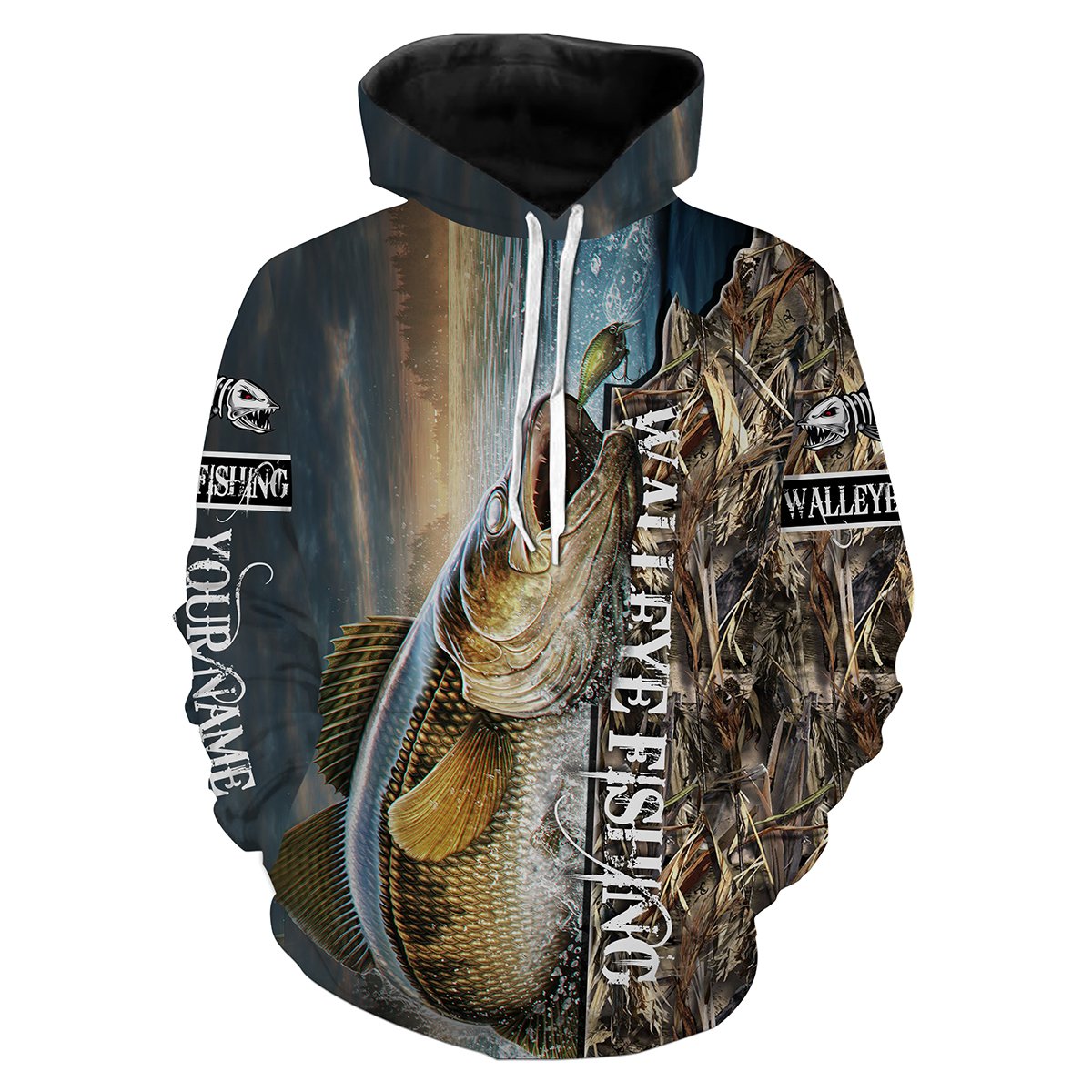 Walleye Fishing 3D All Over printed Customized Name Shirts For Adult And Kid NQS288 Hoodie