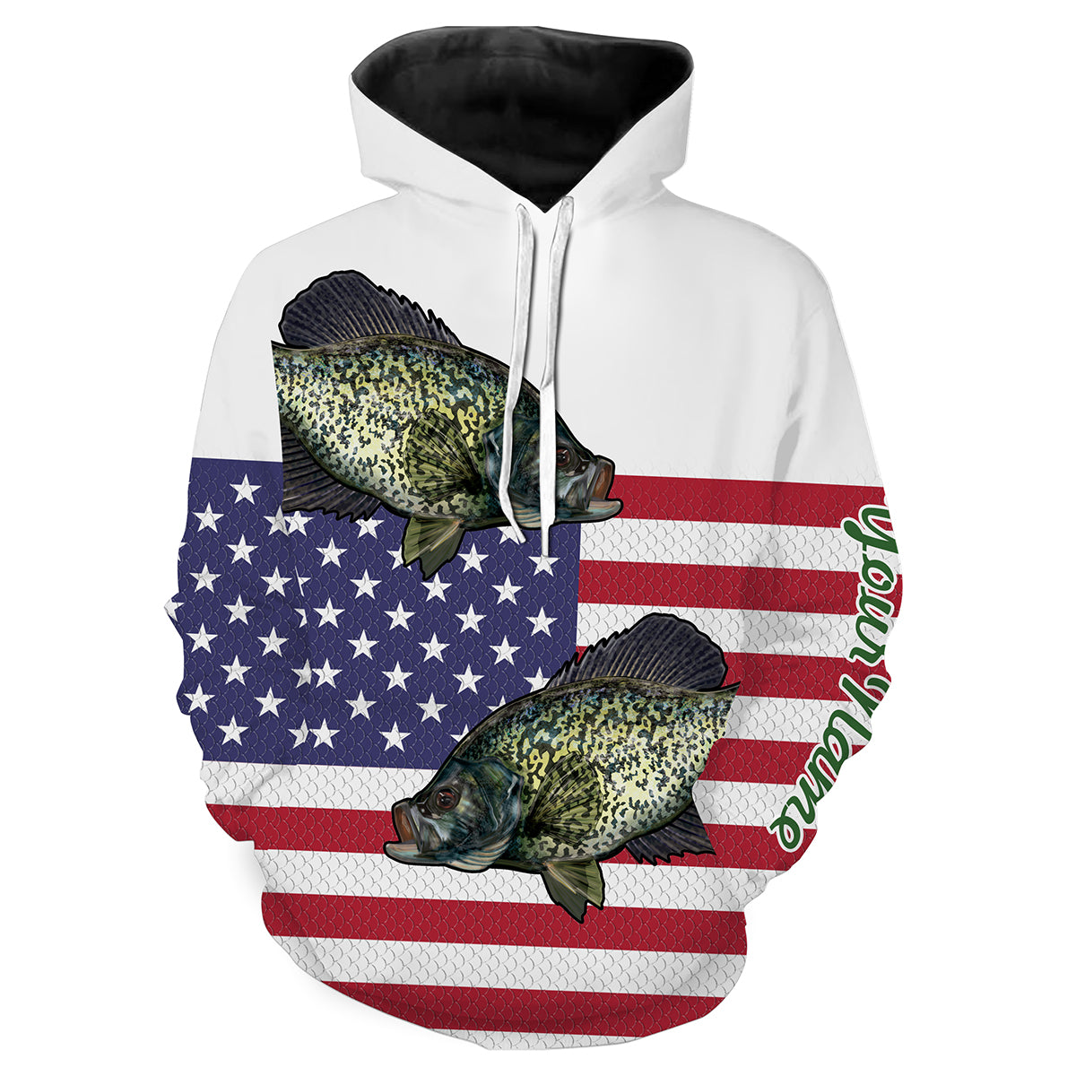 Crappie Fishing American Flag Patriotic 4Th Of July Fishing Customize Name All Over Print Shirts Nqs461 Hoodie Hoodie