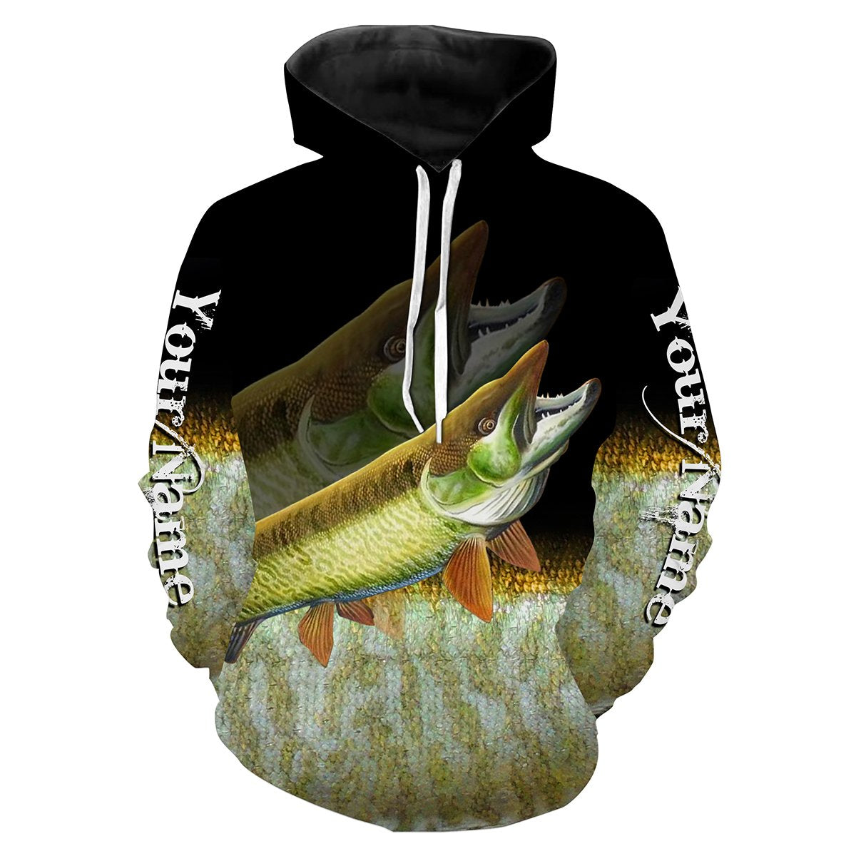 Musky fishing Customize name All over print shirts personalized fishing gift - NQS225 Hoodie