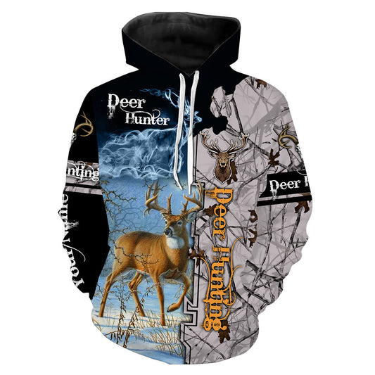 Deer hunting winter camo hunter legend shirt Customize Name 3D All Over Printed camo shirts NQSD179