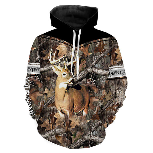 Deer Hunting big game camo Custom Name 3D All over print shirts - personalized hunting gifts - NQS737 Hoodie