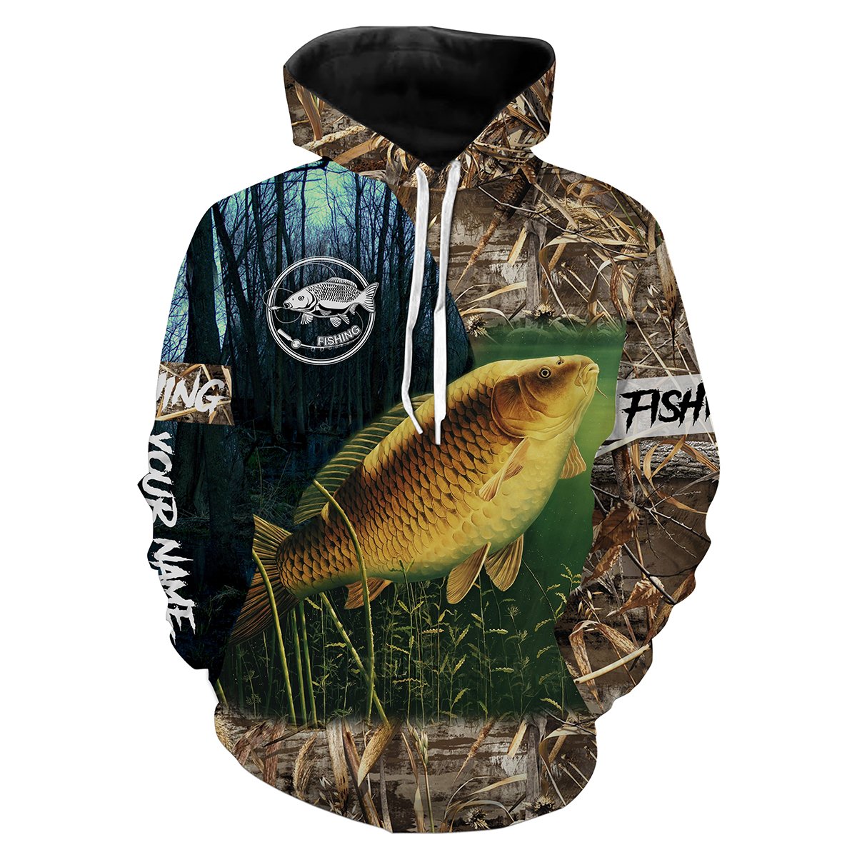 Carp Fishing Customize Name 3D All Over Printed Shirts For Adult And Kid Personalized Fishing Gift Nqs307 Hoodie Hoodie