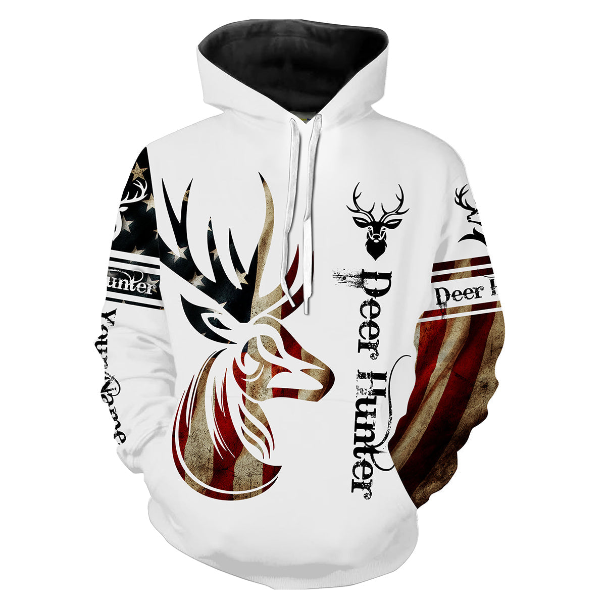 Us Hunting Deer Tattoo Camo American Flag All Over Printed Shirts Hoodie Hoodie