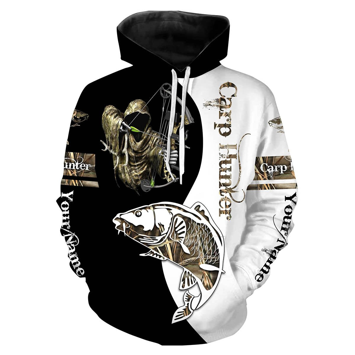 Carp Hunter Bowfishing Customize Name All Over Printed Shirts For Men And Women Personalized Fishing Gift NQS235 Hoodie