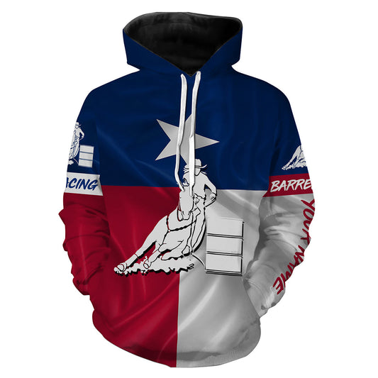 Texas barrel racing Texas flag patriotic Custom Name equestrian clothing