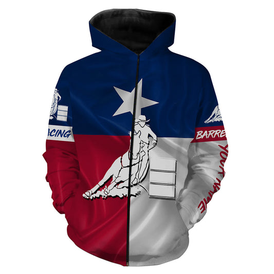 Texas barrel racing Texas flag patriotic Custom Name equestrian clothing