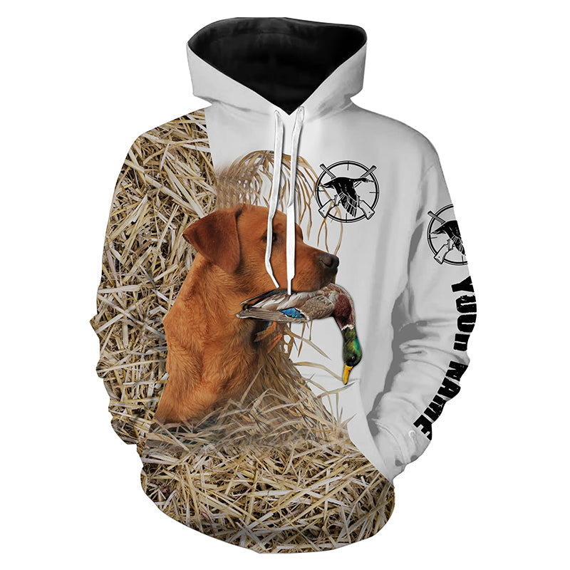 Duck Hunting With Fox Red Labrador Retriever Dog Custom Camo Shirts Hoodie Hoodie