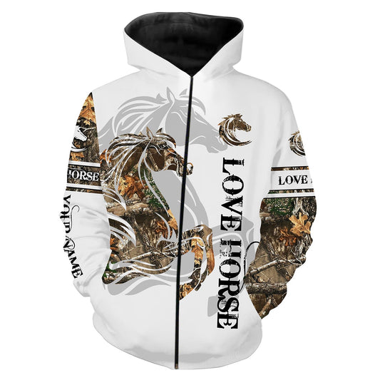 Love Horse tattoo camo Customize Name 3D All Over Printed Shirts Personalized gifts for Horse Lovers NQS2891