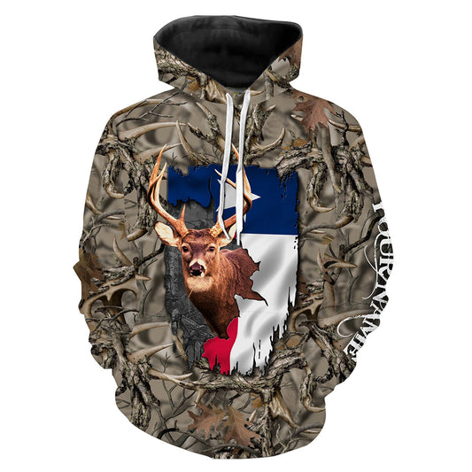 Tx Texas Whitetail Deer Hunting Custom Name All Over Print Shirts  Hoodie Hoodie