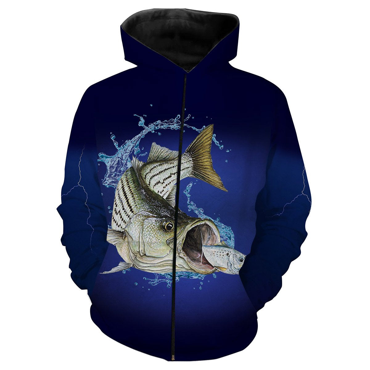 Striped Bass Fishing 3D All Over printed Shirts NQS327 Zip up hoodie