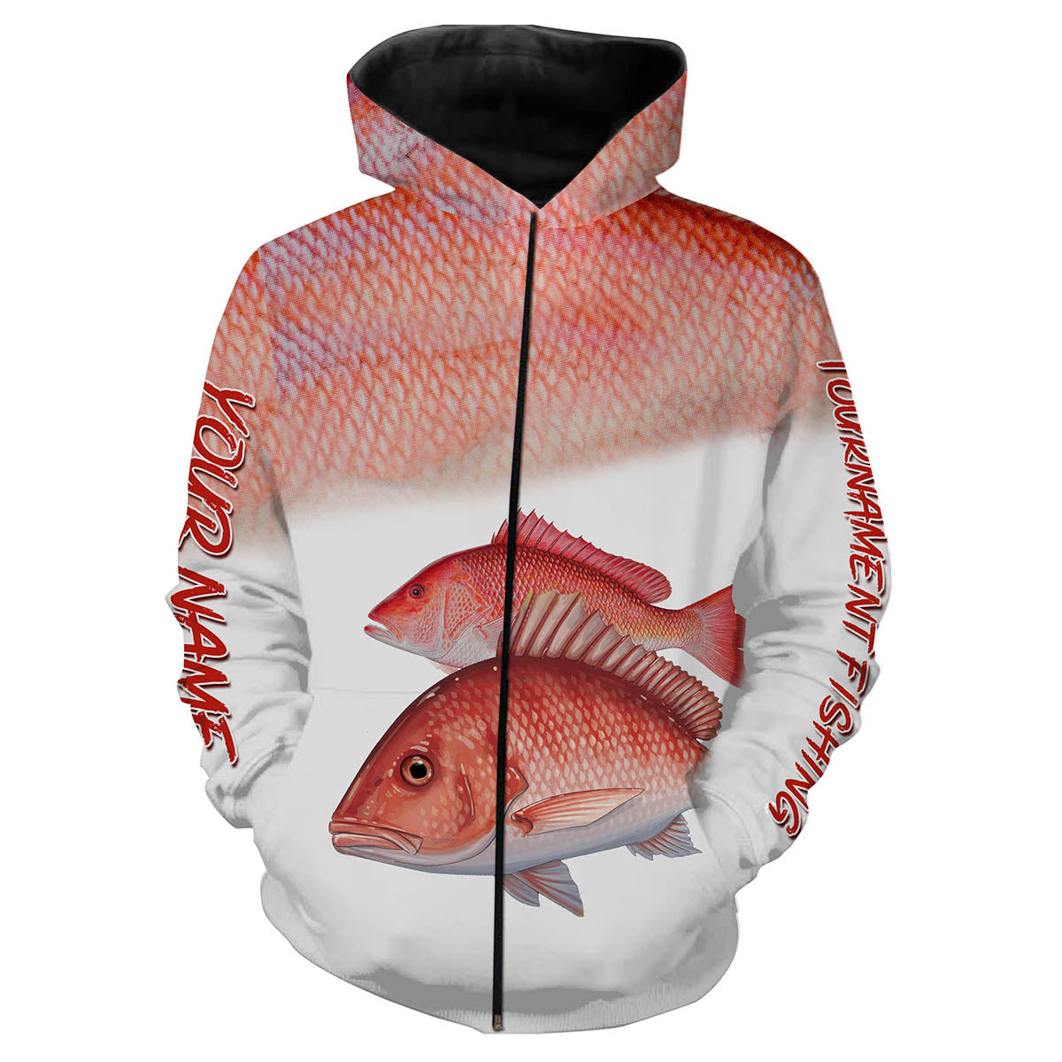 Red Snapper tournament fishing customize name all over print shirts personalized gift NQS188 Zip up hoodie