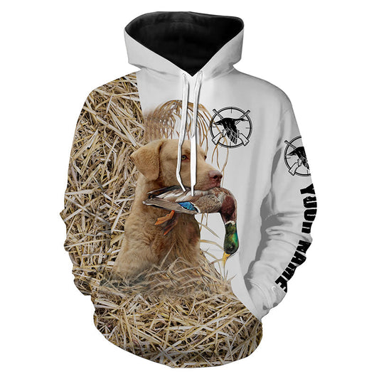 Duck Hunting With Chesapeake Bay Retriever Dog Custom Camo Shirts Hoodie Hoodie