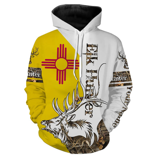 New Mexico NM Elk Hunting Customize Name 3D All Over Printed Shirts Personalized Gift For Hunter NQS410