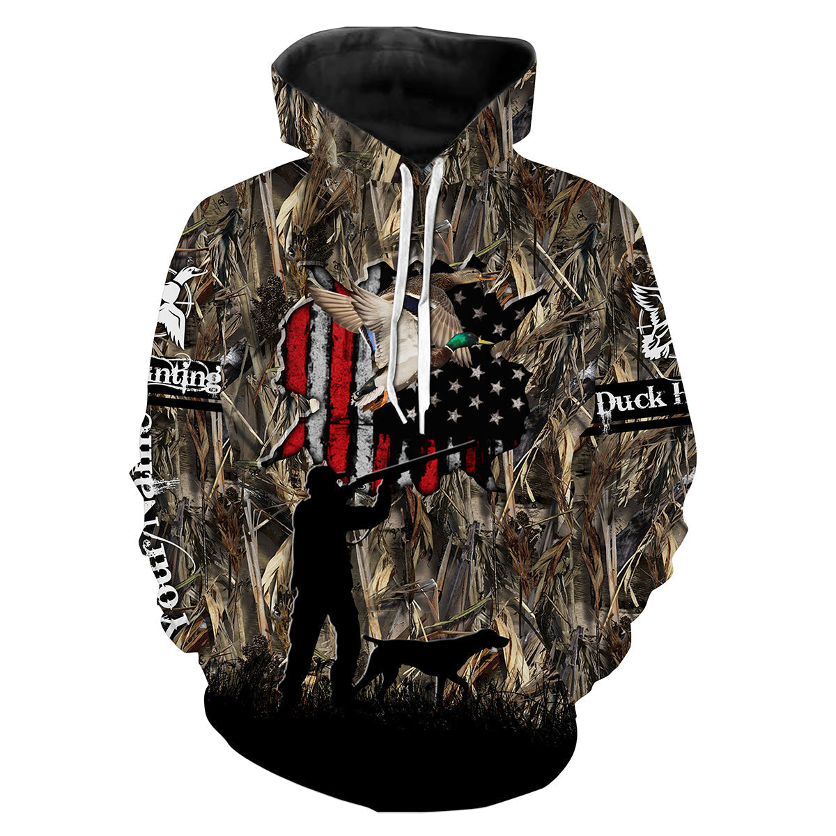 American Waterfowl duck hunting camouflage Customize Name 3D All Over Printed Shirts NQS1096