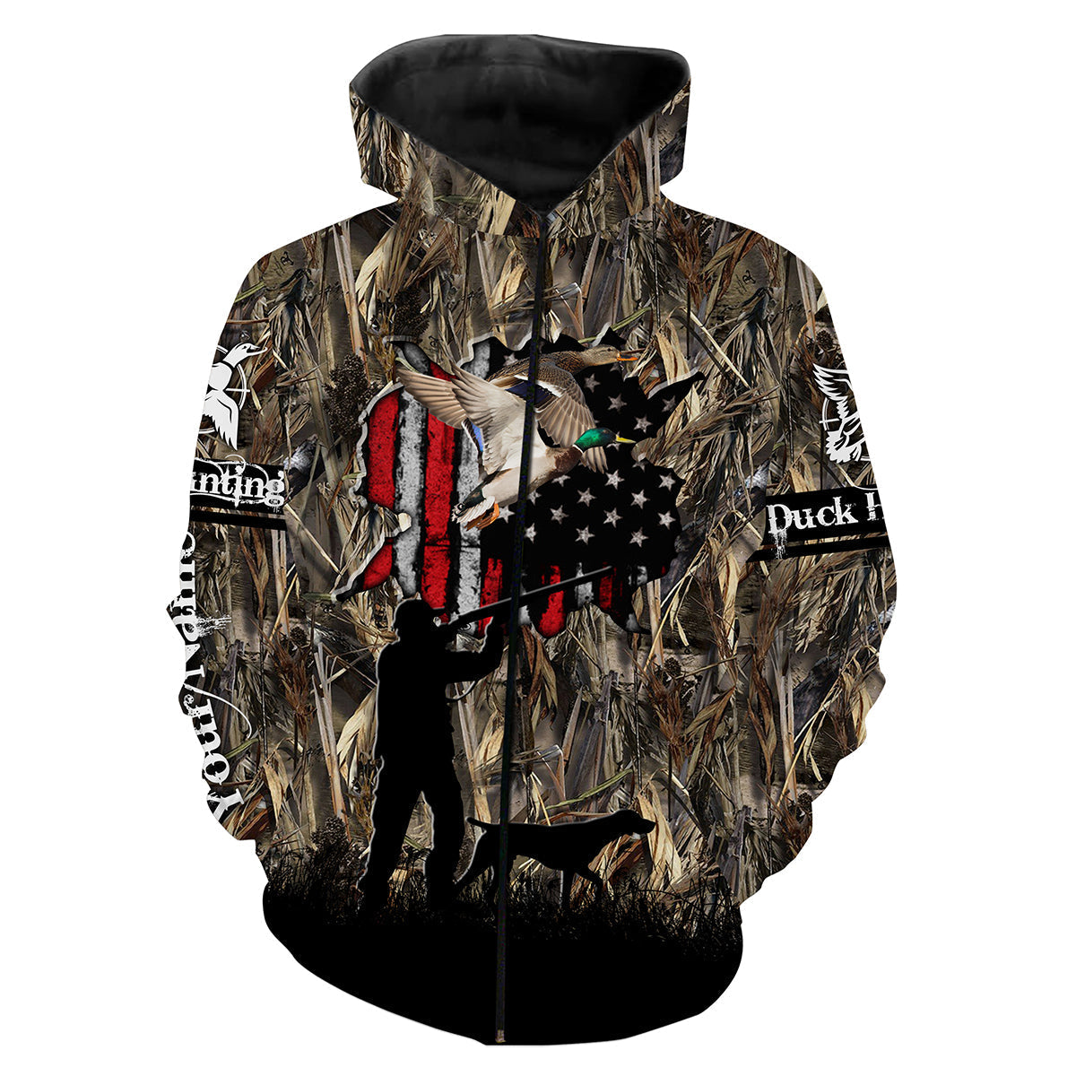 American Waterfowl duck hunting camouflage Customize Name 3D All Over Printed Shirts NQS1096