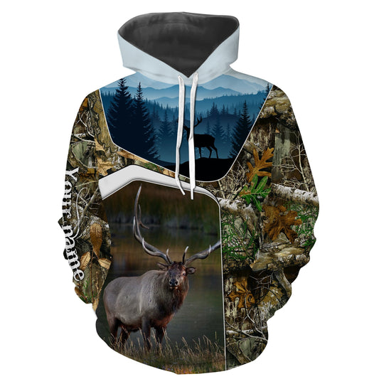 Elk Hunting Camo Customize Name 3D All Over Printed Shirts Personalized gift For Hunting Lovers NQS690