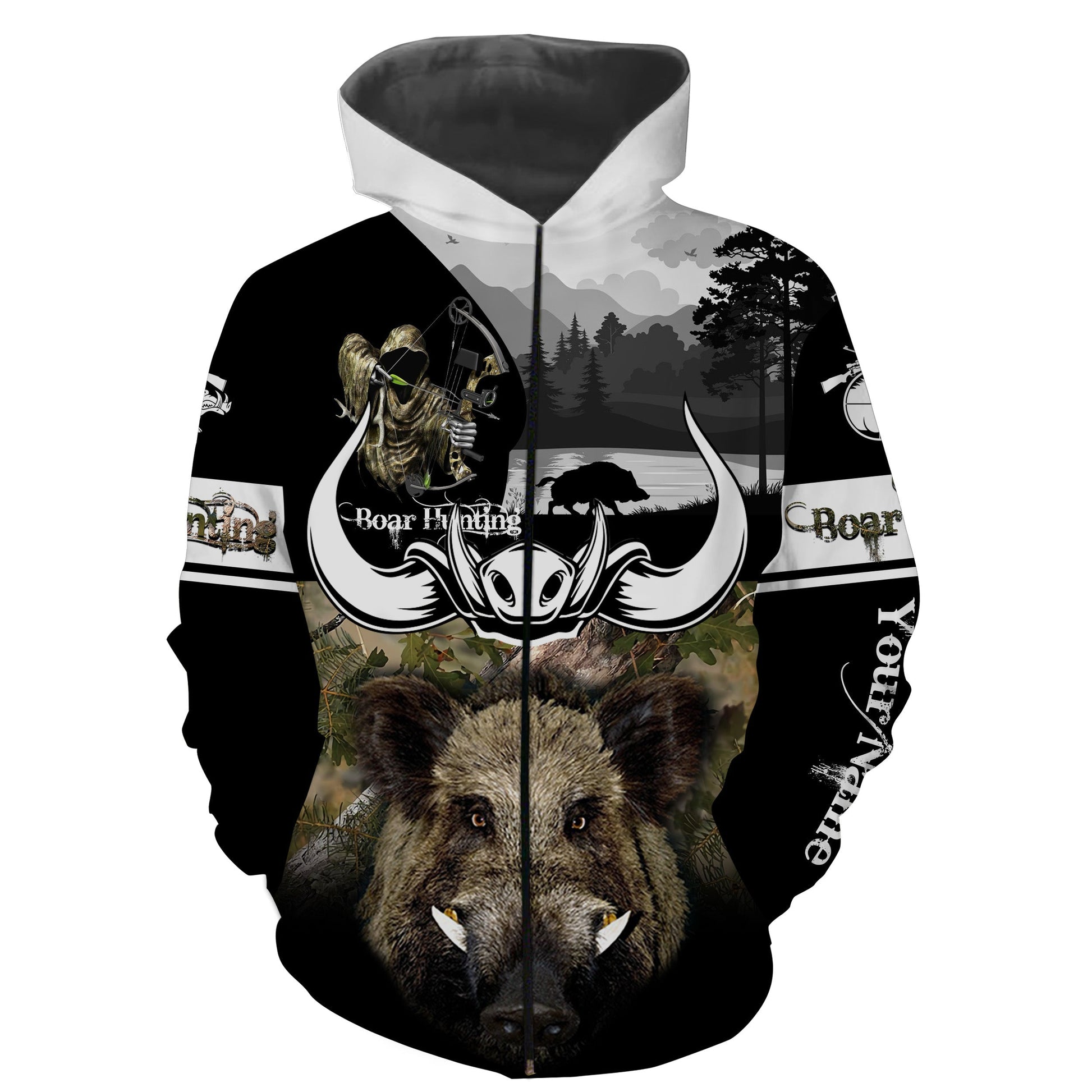 Wild boar hunting feral hogs hunting camouflage Customize Name 3D All Over Printed Shirts NQS1112