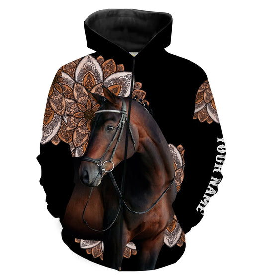 Beautiful horse mandala pattern Custom name 3D All over print horse shirt for men, women, kid NQS4410