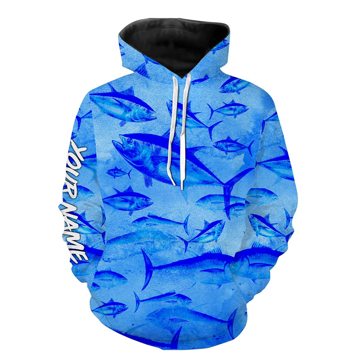 Tuna Fishing Salt water Fishes Blue Ocean 3D All Over print shirts personalized fishing Gift for Adult and kid NQS567 Hoodie