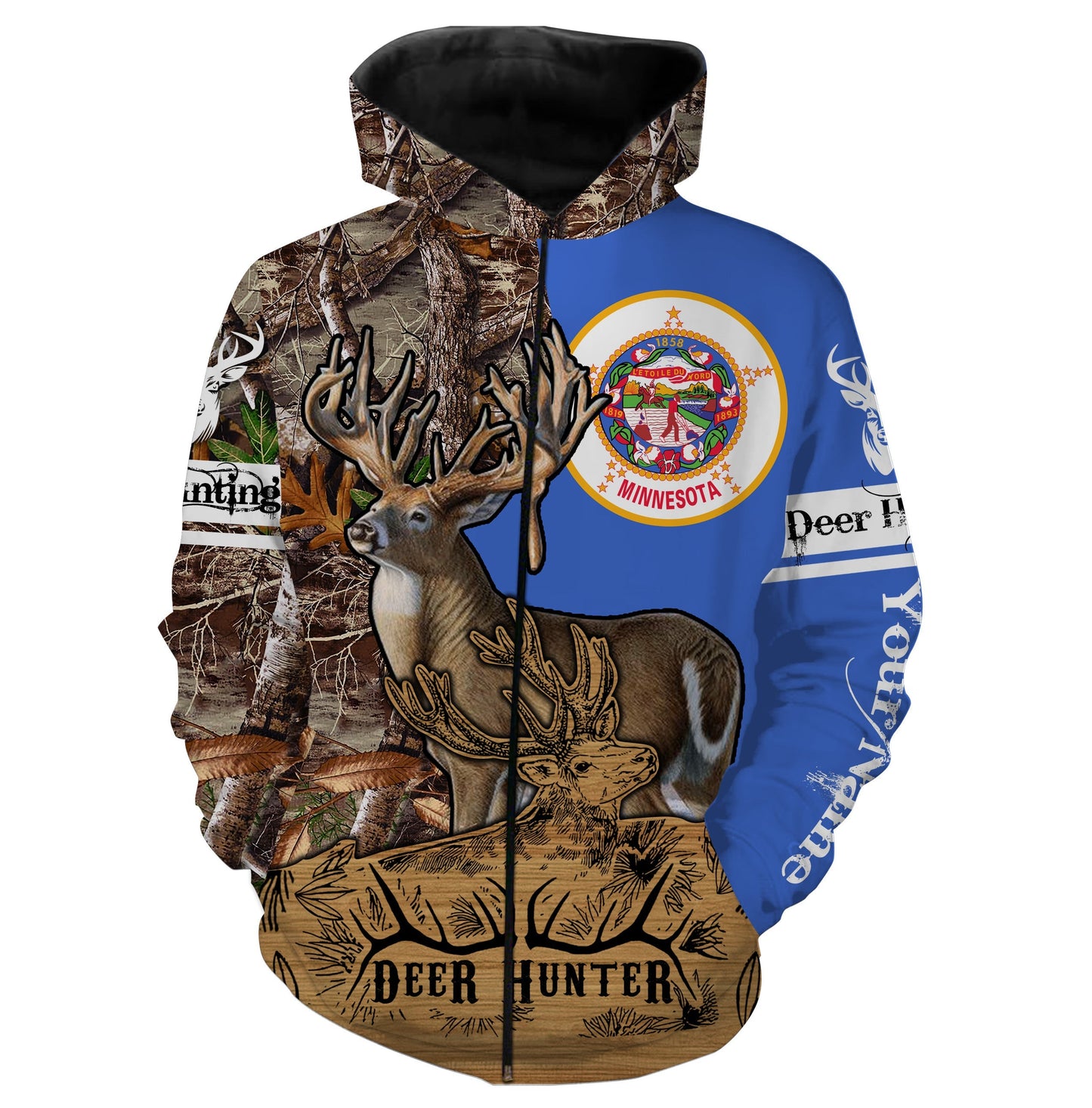 Minnesota MN deer hunting Deer hunter game Customize Name 3D All Over Printed Shirts plus size NQS974