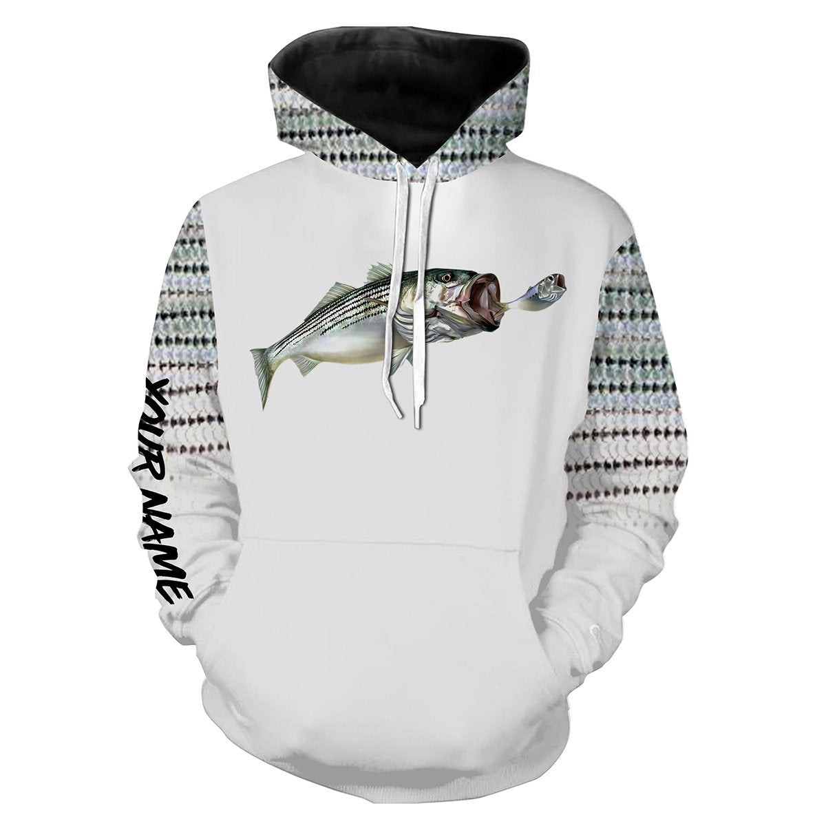 Striped bass ( Striper) Fishing 3D All Over print shirts personalized fishing apparel for Adult and kid NQS581 Hoodie