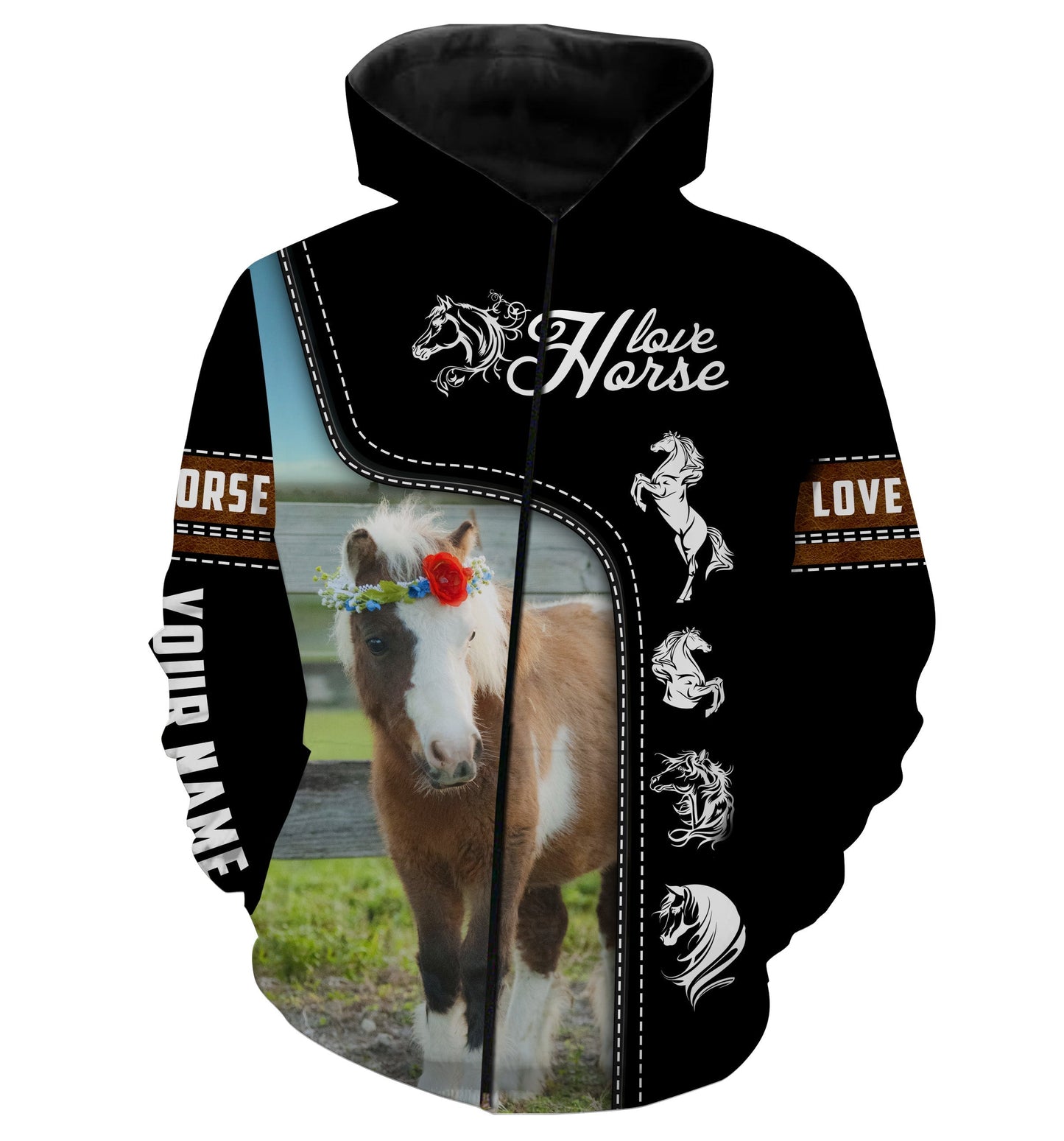 Miniature horses shirts, love horse Customize Name 3D All Over Printed shirts NQS1152