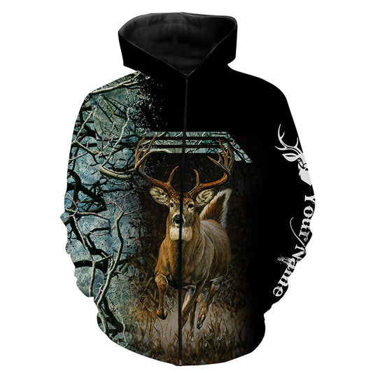 Deer Hunting Camo Customize Name 3D All Over Printed Shirts, Personalized Hunting gift for men, women NQS4330