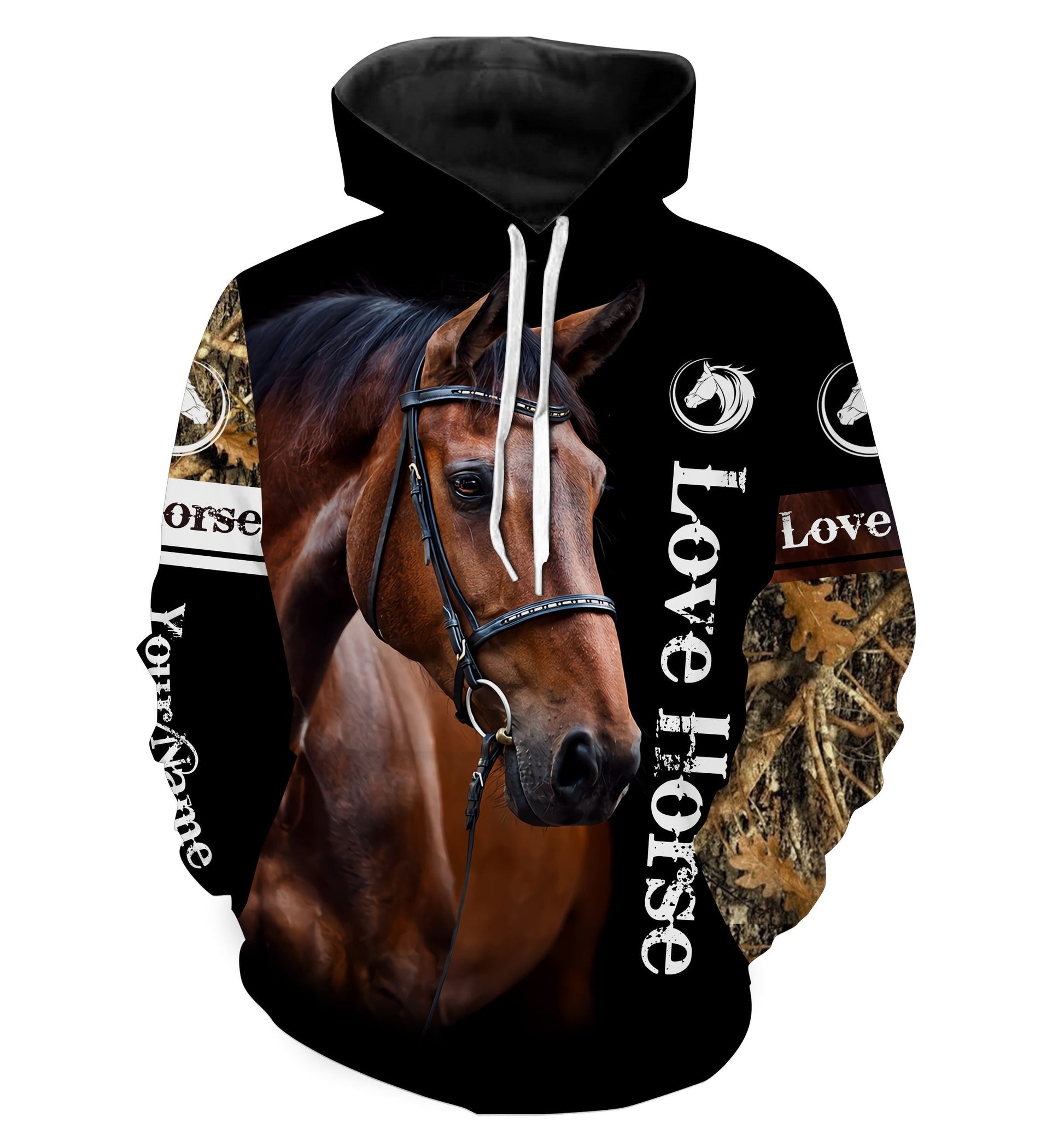 Love Horse camouflage Customize Name 3D All Over Printed Shirts Personalized Horse Lovers gift For Adult And Kid NQS2951