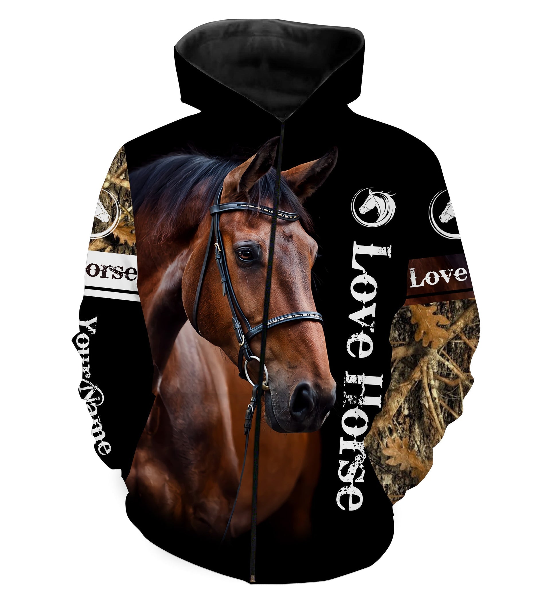 Love Horse camouflage Customize Name 3D All Over Printed Shirts Personalized Horse Lovers gift For Adult And Kid NQS2951